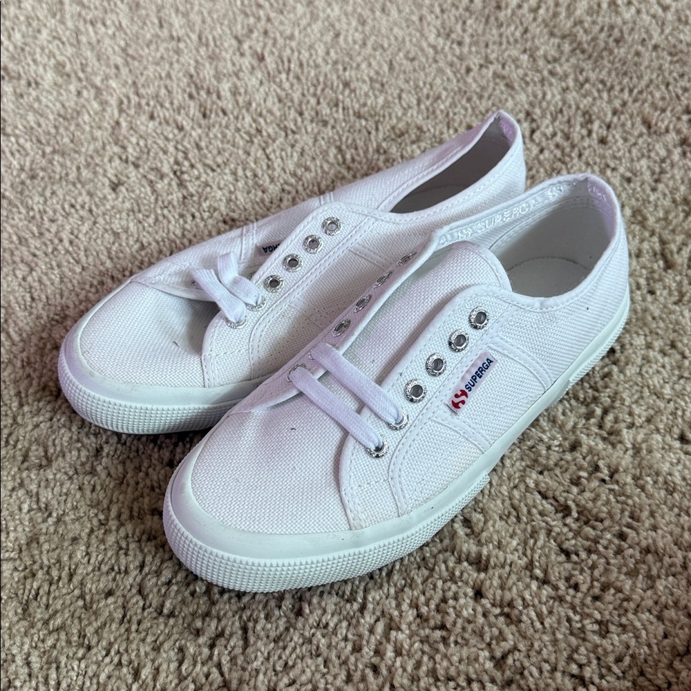 Superga Classic White Canvas Shoes